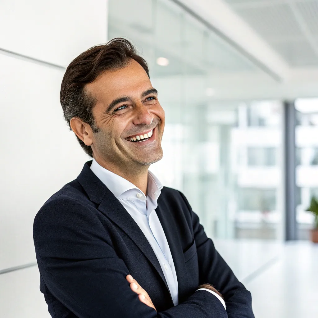Happy client smiling